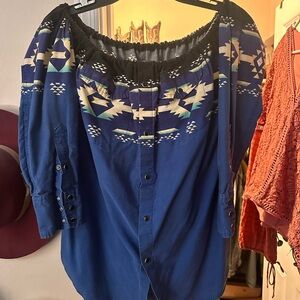 Buckskin Babe Off shoulder vintage top